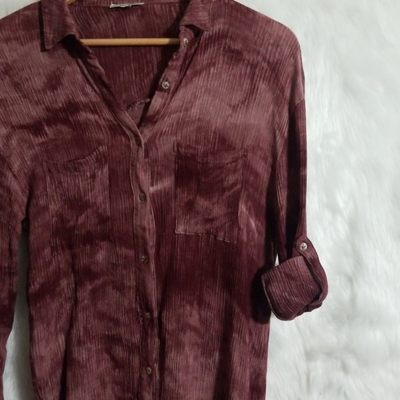 Classy wine white wash button down Jodifil small - Picture 7 of 7